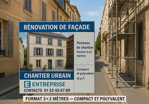 panneau de chantier 3x2 Paris Neuilly Boulogne