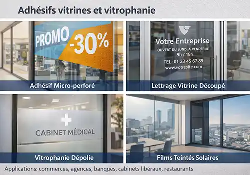adhésif vitrine commerce Yvelines