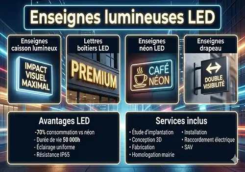 enseigne lumineuse LED Versailles Yvelines